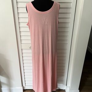 Pink Striped Midi Dress